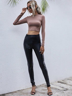 Timeless Fit High Waisted Skinny Leather Pants - MXSTUDIO.COM