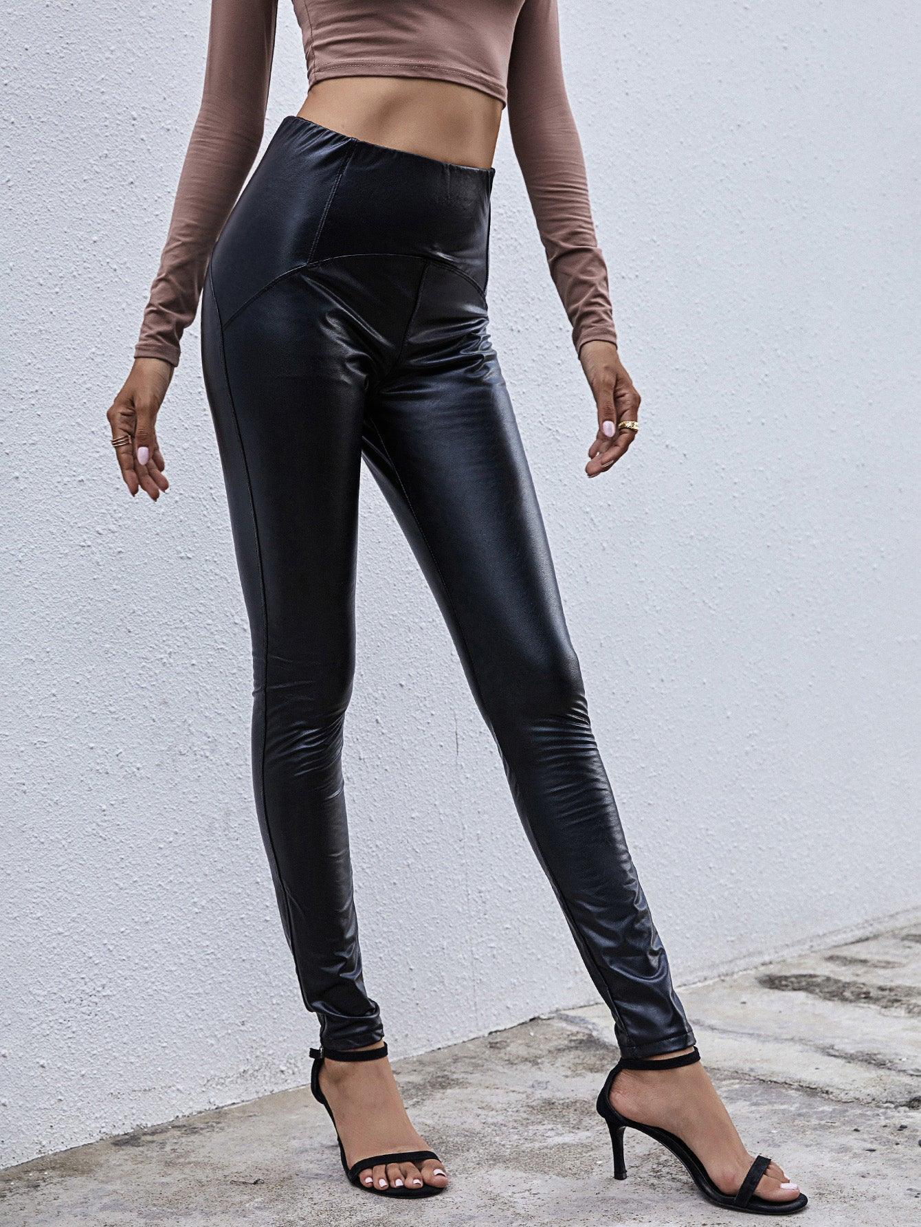 Timeless Fit High Waisted Skinny Leather Pants - MXSTUDIO.COM
