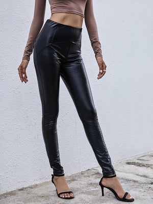 Timeless Fit High Waisted Skinny Leather Pants - MXSTUDIO.COM