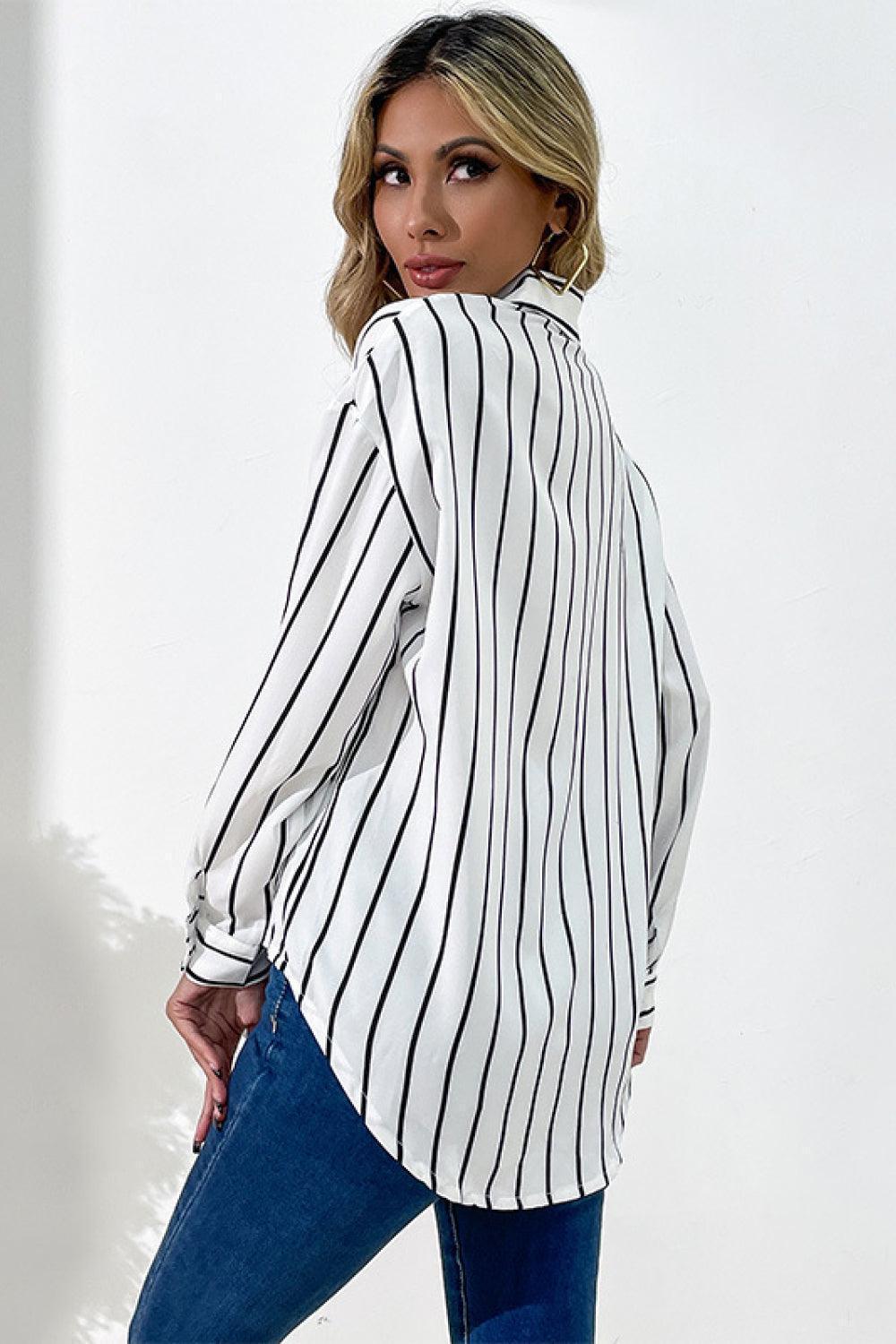 Timeless Stripes Button Down Long Sleeve Shirt - MXSTUDIO.COM