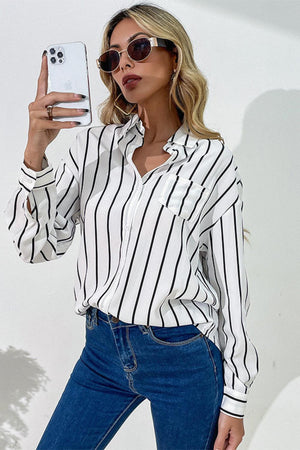 Timeless Stripes Button Down Long Sleeve Shirt - MXSTUDIO.COM