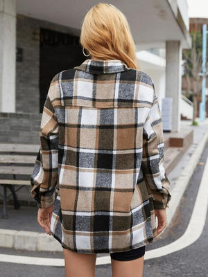 Timeless Style Oversized Plaid Shirt Jacket-MXSTUDIO.COM