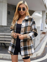 Timeless Style Oversized Plaid Shirt Jacket-MXSTUDIO.COM