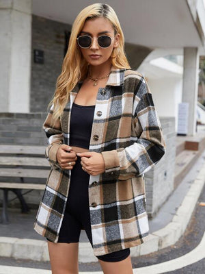 Timeless Style Oversized Plaid Shirt Jacket-MXSTUDIO.COM