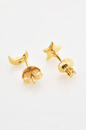 Tinge Of Glam Star and Moon Mismatched Earrings - MXSTUDIO.COM