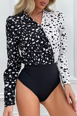 Top Rated Two-Tone Long Sleeve Bodysuit - MXSTUDIO.COM