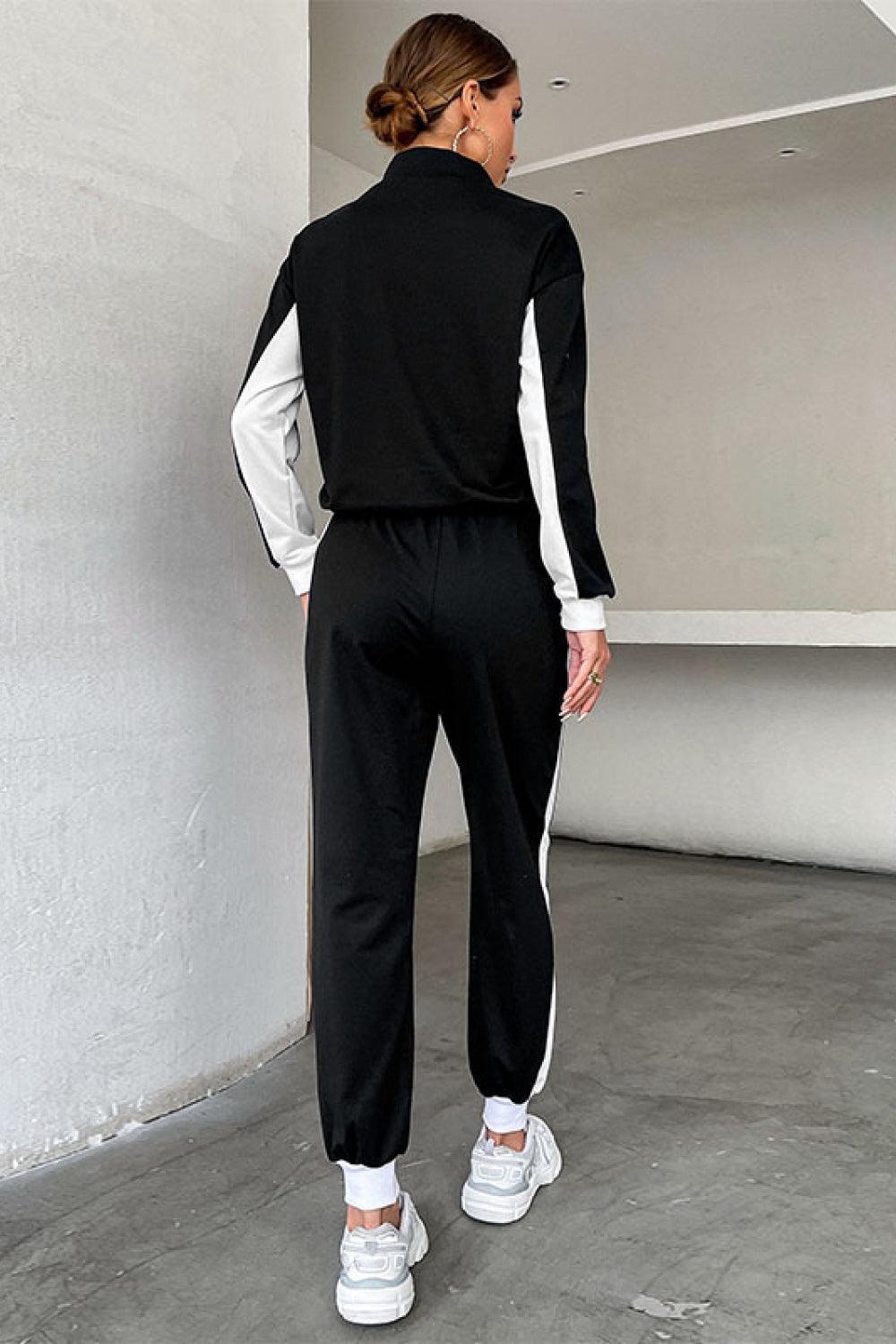 Top of the Line Cropped Sweatshirt and Joggers Set - MXSTUDIO.COM