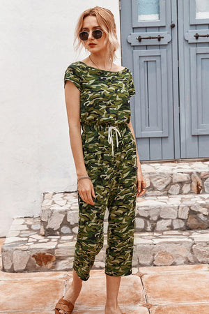 Tough Tapered Crop Leg Camouflage Jumpsuit - MXSTUDIO.COM