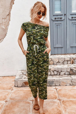 Tough Tapered Crop Leg Camouflage Jumpsuit - MXSTUDIO.COM