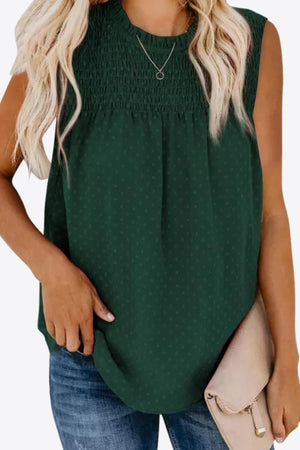 Tranquil Vibe Smocked Tie Back Tank Top - MXSTUDIO.COM