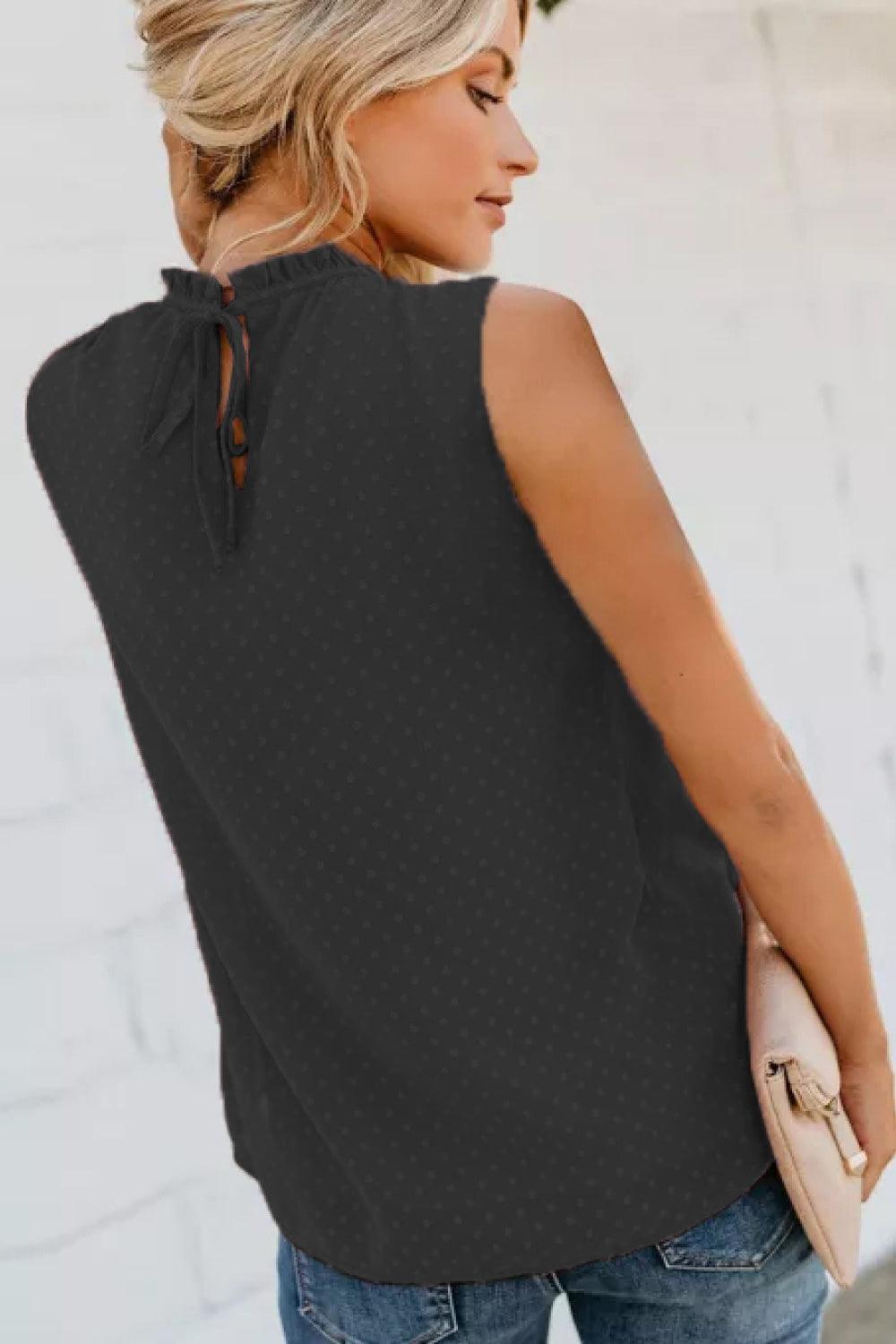 Tranquil Vibe Smocked Tie Back Tank Top - MXSTUDIO.COM