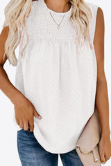 Tranquil Vibe Smocked Tie Back Tank Top - MXSTUDIO.COM