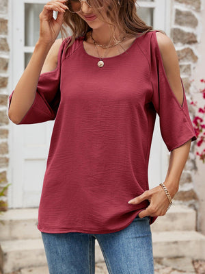 Treasured Moments Split Half Sleeve Blouse - MXSTUDIO.COM