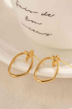 Treasured Piece 18K Gold-Plated Dangle Earrings-MXSTUDIO.COM