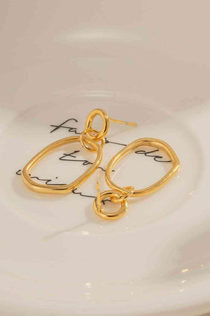 Treasured Piece 18K Gold-Plated Dangle Earrings-MXSTUDIO.COM