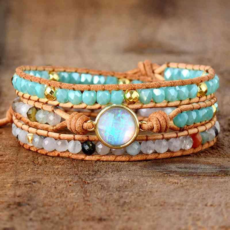 Treasured Piece Layered Opal Bead Bracelet-MXSTUDIO.COM