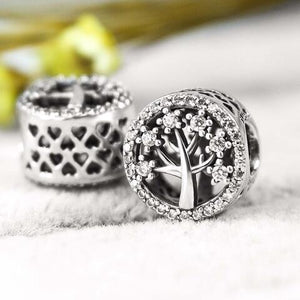 Tree Design One Piece 925 Sterling Silver Bead Charm-MXSTUDIO.COM