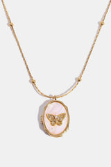 Trendsetter Shell Pendant Gold Butterfly Necklace - MXSTUDIO.COM