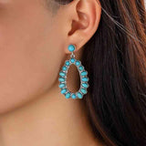 Trendsetting Artificial Turquoise Womens Drop Earrings-MXSTUDIO.COM