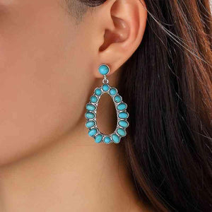 Trendsetting Artificial Turquoise Womens Drop Earrings-MXSTUDIO.COM