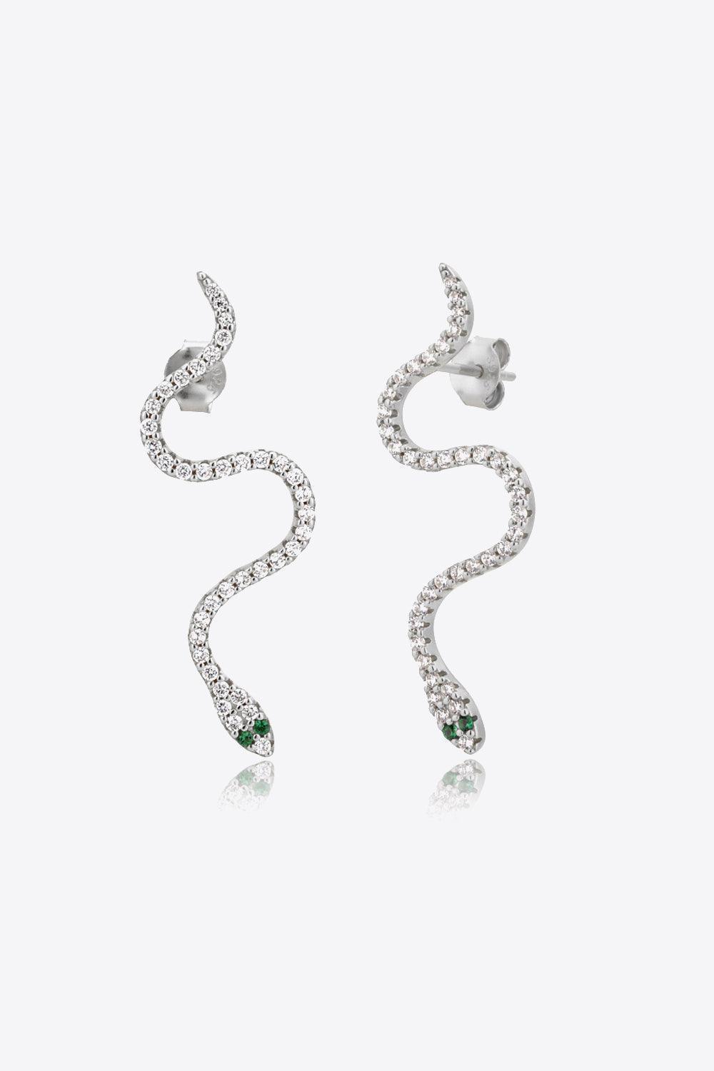 Trendsetting Flair 925 Sterling Silver Snake Earrings - MXSTUDIO.COM