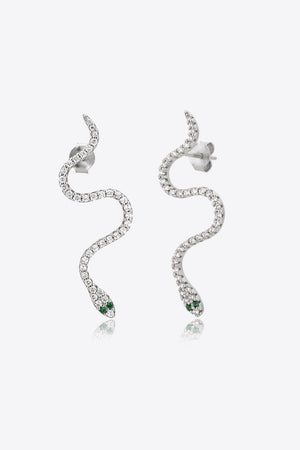 Trendsetting Flair 925 Sterling Silver Snake Earrings - MXSTUDIO.COM