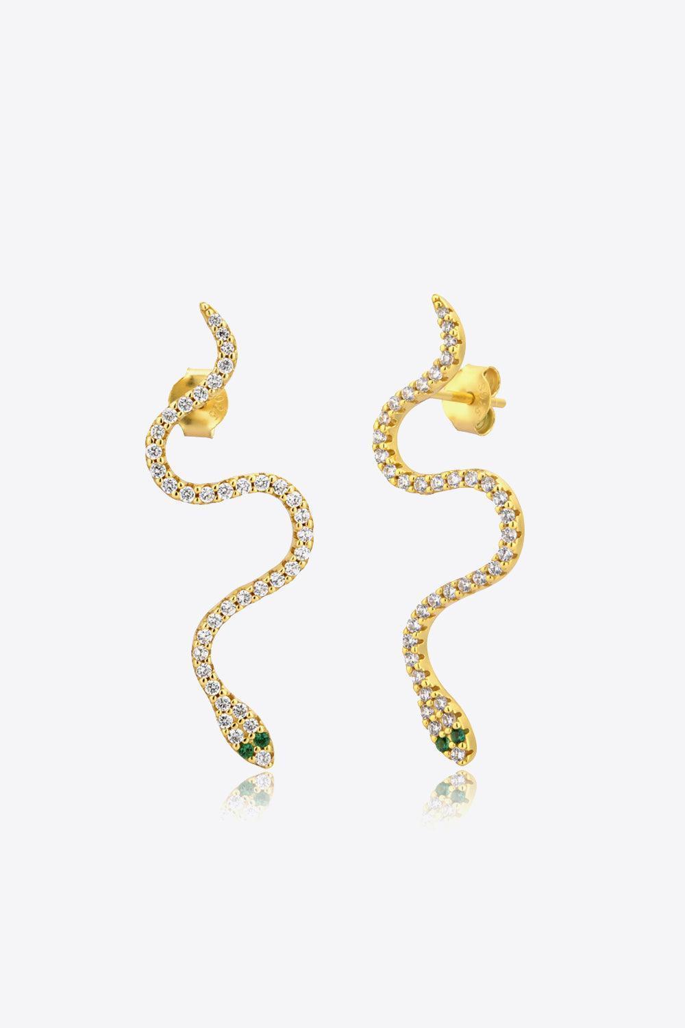 Trendsetting Flair 925 Sterling Silver Snake Earrings - MXSTUDIO.COM