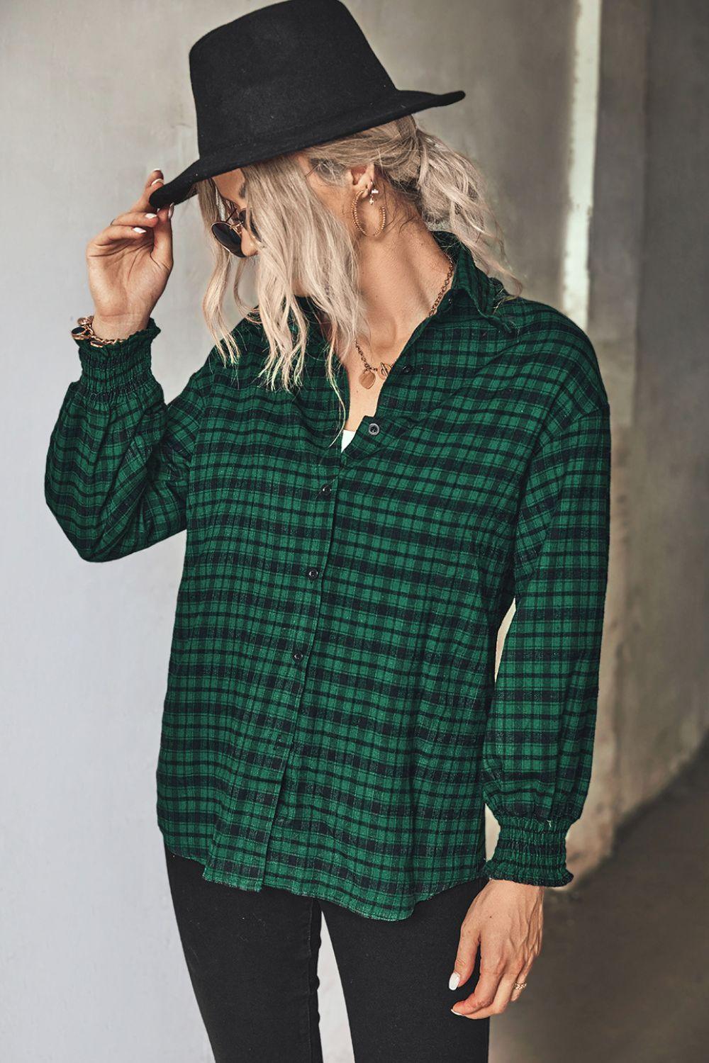 Trendsetting Plaid Button Front Shirt - MXSTUDIO.COM