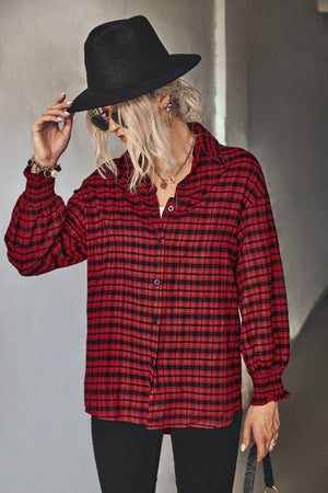 Trendsetting Plaid Button Front Shirt - MXSTUDIO.COM