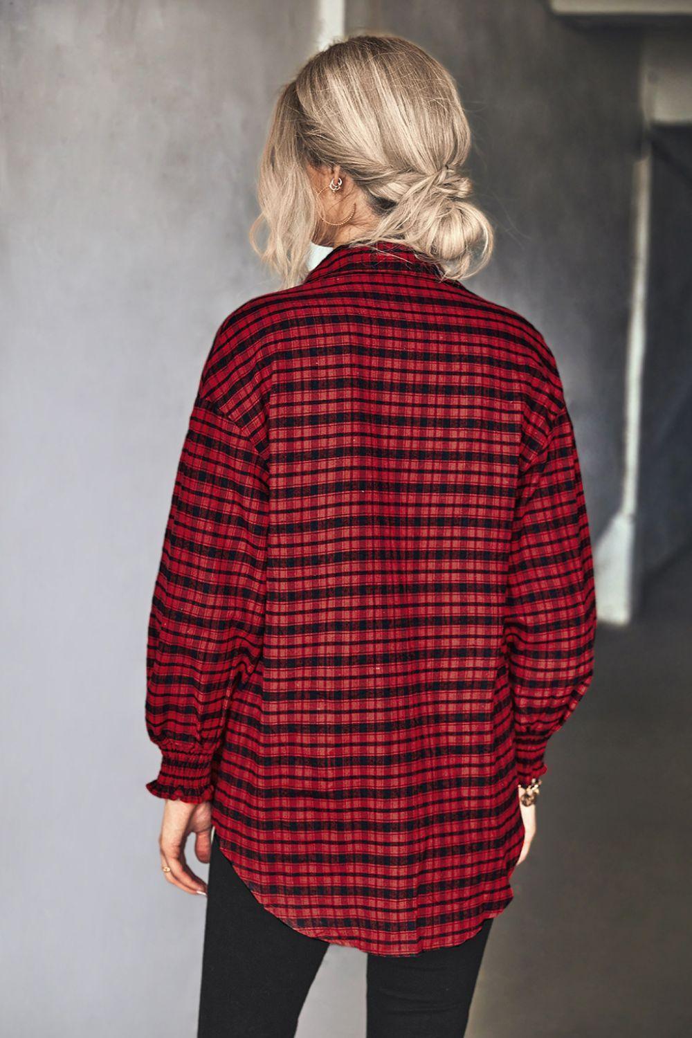 Trendsetting Plaid Button Front Shirt - MXSTUDIO.COM