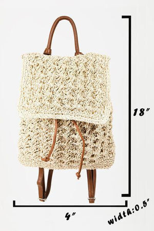a crocheted bag is shown with measurements