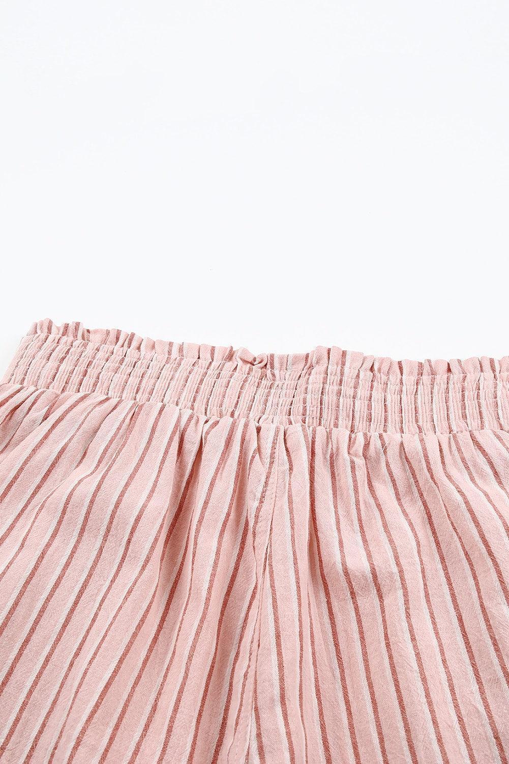 Trendy Frayed Hem Stripe Shorts - MXSTUDIO.COM