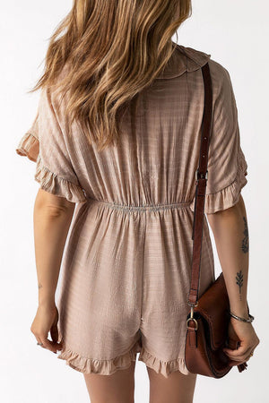 Trendy Tie-Front Striped Romper - MXSTUDIO.COM