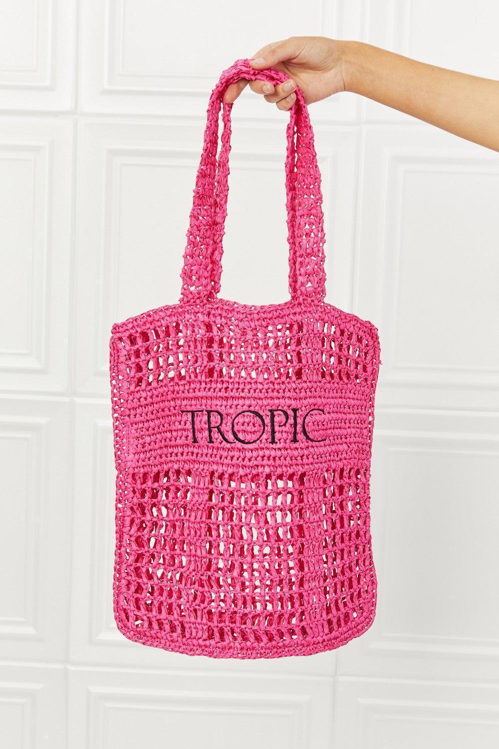 Trendy Tropic Print Straw Tote Bag - MXSTUDIO.COM