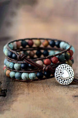 Triple Layer Agate Handmade Bead Bracelet-MXSTUDIO.COM