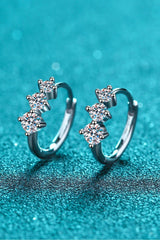 Triple Moissanite Accent Huggie Earrings - MXSTUDIO.COM