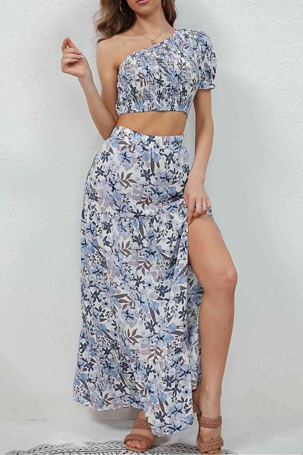 Tropic Sweetie Floral Maxi Skirt And Crop Top Set - MXSTUDIO.COM