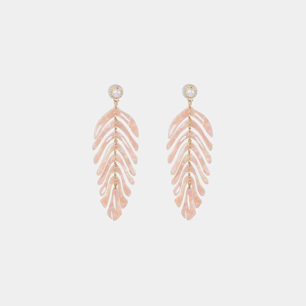 Tropical Feel Leaf Dangle Earrings-MXSTUDIO.COM