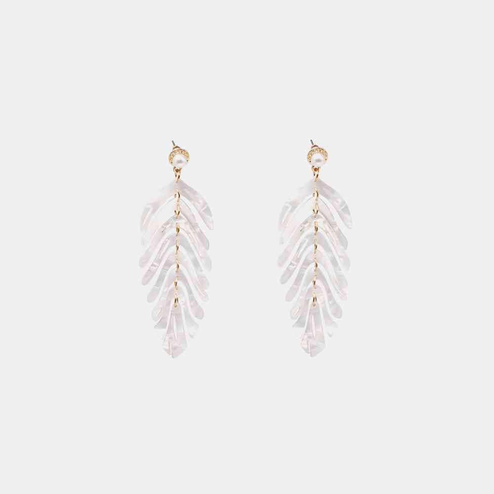 Tropical Feel Leaf Dangle Earrings-MXSTUDIO.COM