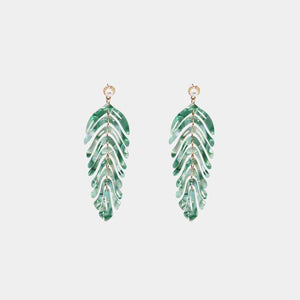 Tropical Feel Leaf Dangle Earrings-MXSTUDIO.COM