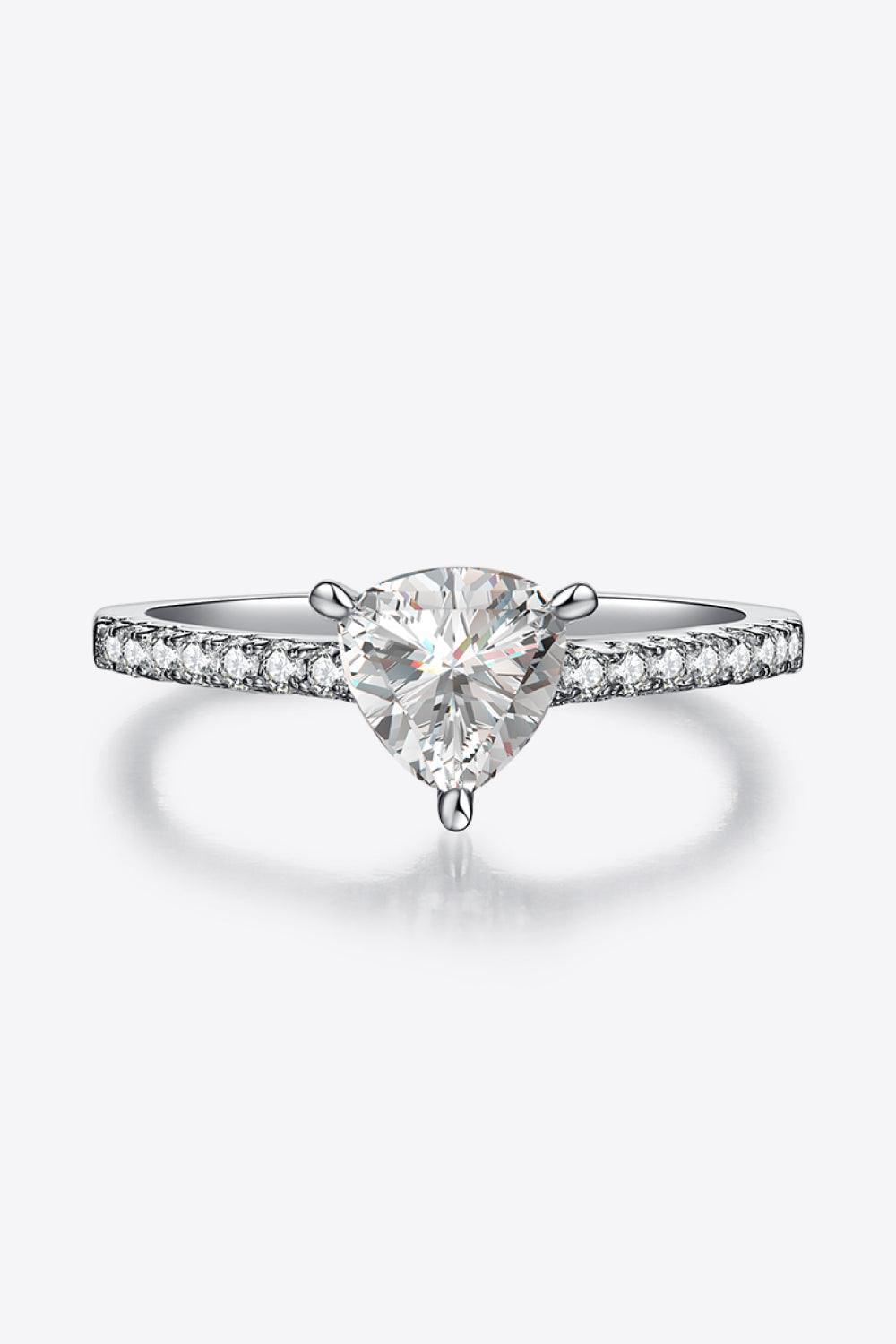 True Identity Zircon Accent Triangle 1 Carat Moissanite Ring - MXSTUDIO.COM