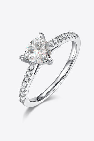 True Identity Zircon Accent Triangle 1 Carat Moissanite Ring - MXSTUDIO.COM