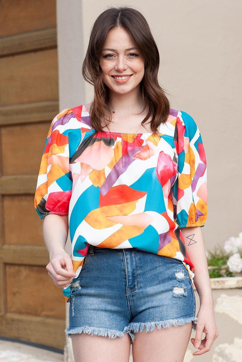 Truly Captivating Printed Half Sleeve Top - MXSTUDIO.COM