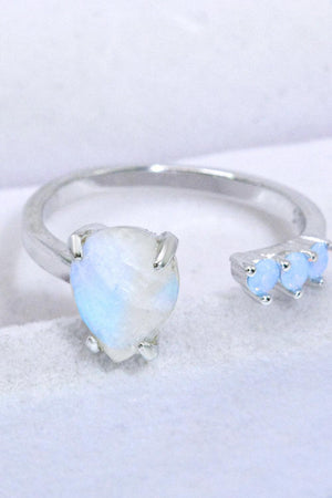 Truly Chic Rose Gold-Plated Open Moonstone Ring - MXSTUDIO.COM