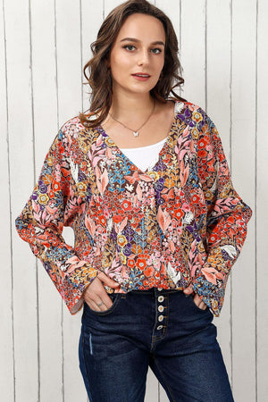 Truly Unique V Neck Long Sleeve Boho Blouse - MXSTUDIO.COM