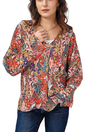 Truly Unique V Neck Long Sleeve Boho Blouse - MXSTUDIO.COM