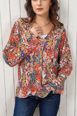 Truly Unique V Neck Long Sleeve Boho Blouse - MXSTUDIO.COM