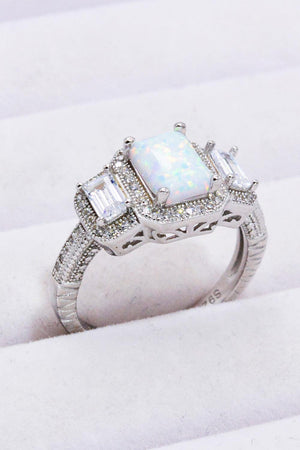 Truly Versatile 925 Sterling Silver Square Opal Ring - MXSTUDIO.COM