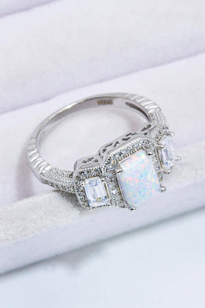 Truly Versatile 925 Sterling Silver Square Opal Ring - MXSTUDIO.COM