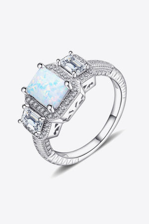 Truly Versatile 925 Sterling Silver Square Opal Ring - MXSTUDIO.COM